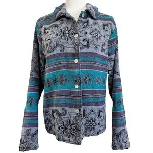 Coldwater Creek Women’s Turquoise & Gray Tapestry Jacket - Size 1X!